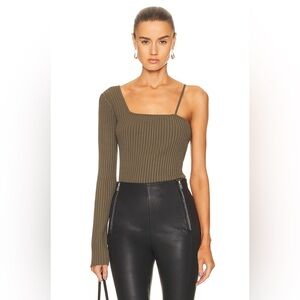 Helmut Lang  Green Asymmetric Neckline Cross Strap, Size L